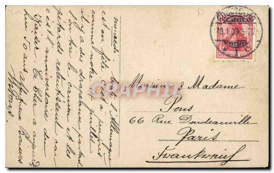 Kaiser Wilhelm II — portrait en uniforme — W. & Stuane — Reverso