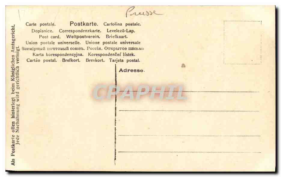 Empereur Guillaume II et impératrice Victoria de Russie — photographie signée — éditeur inconnu — Verso