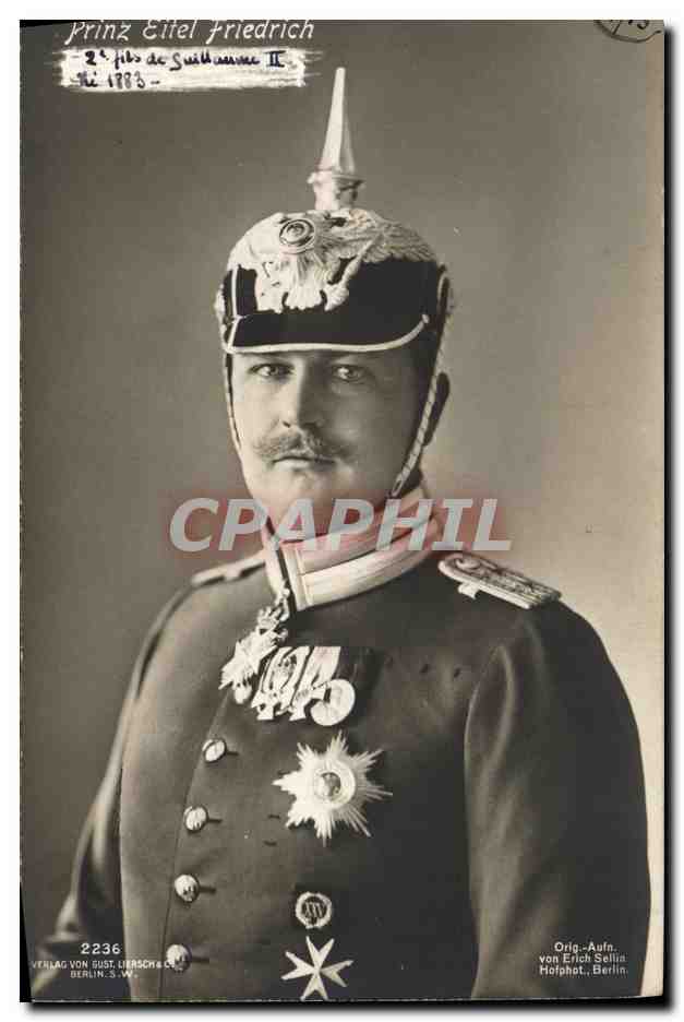 Prinz Eitel Friedrich — 2e fils de Guillaume II — photographie originale par Erich Sellin, Berlin - Anverso