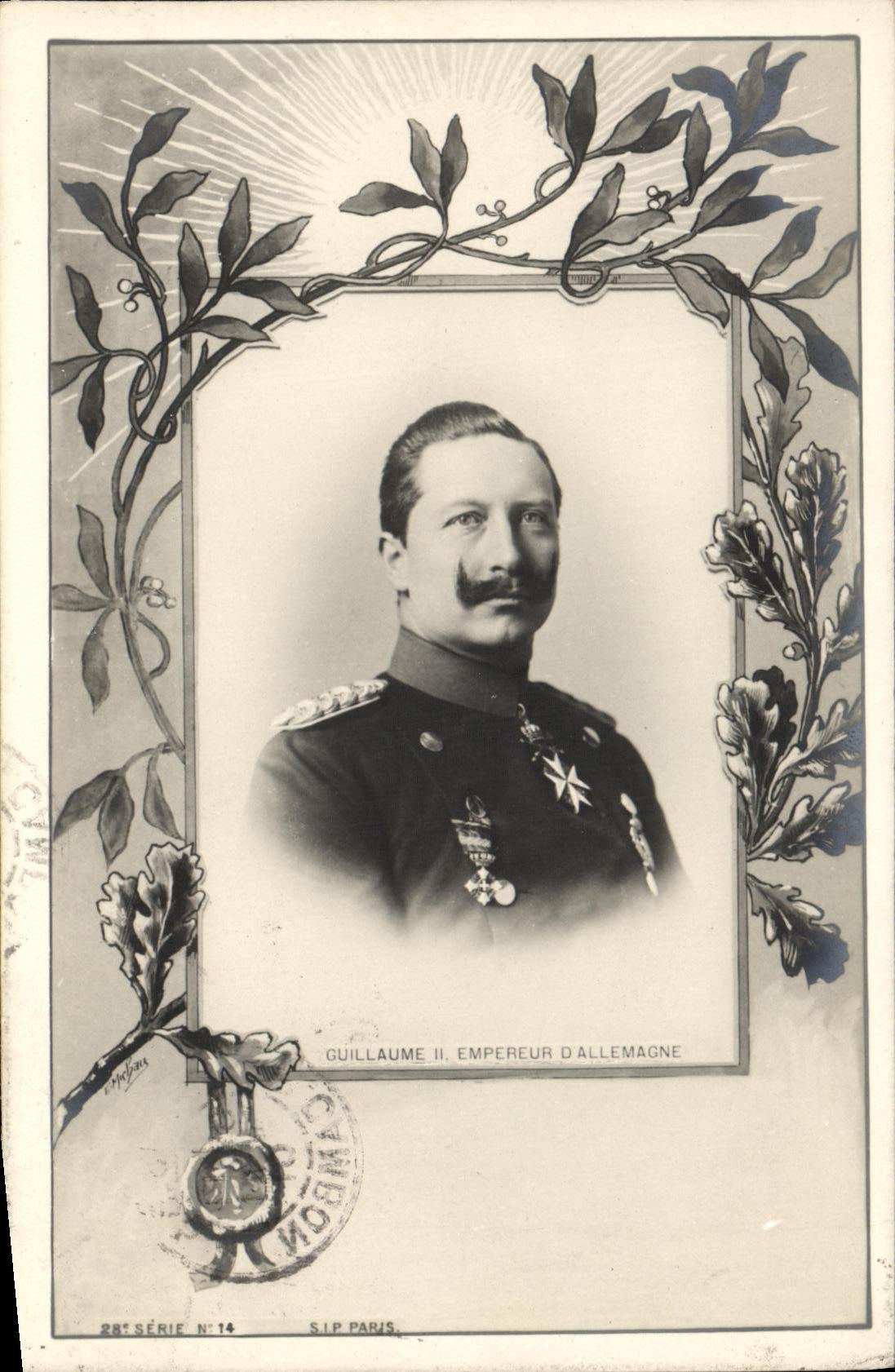 Guillaume II, Empereur d'Allemagne — portrait militaire — S.I.P. Paris, série N°14