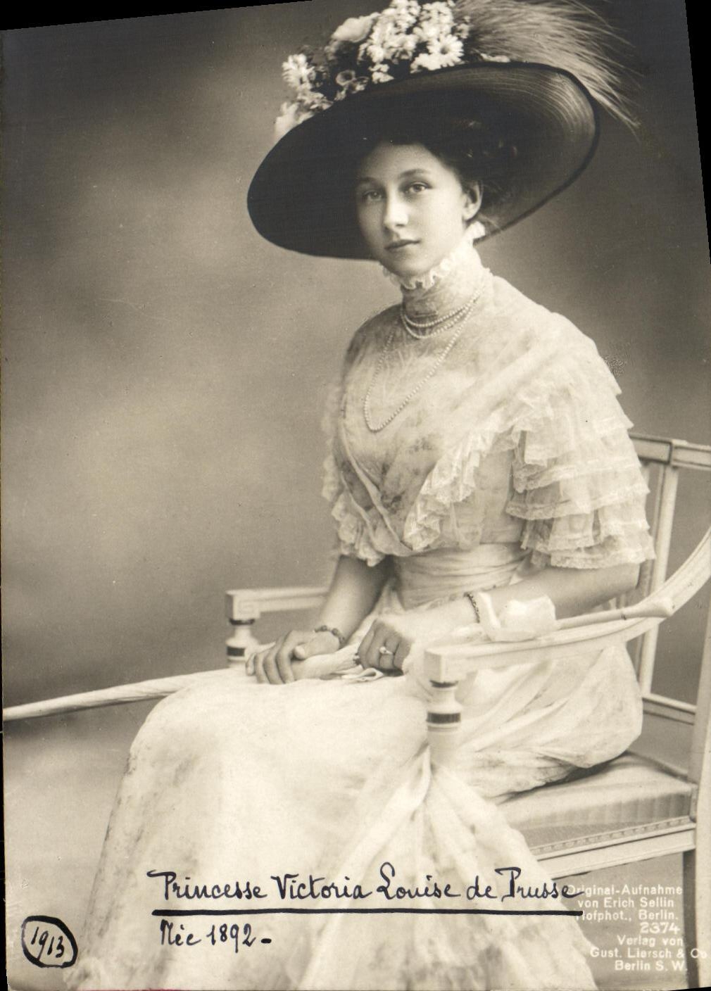 Princesse Victoria Louise de Prusse — portrait — Gust. Liersch & Co, Berlin S.W.