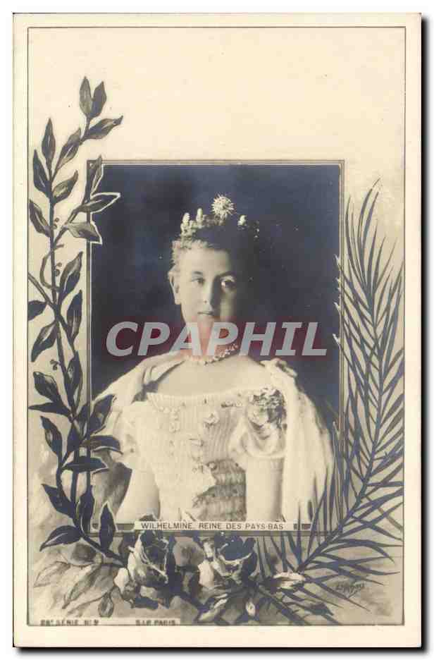 Wilhelmine Reine des Pays-Bas — portrait en buste — SAR PARIS, série N° 9