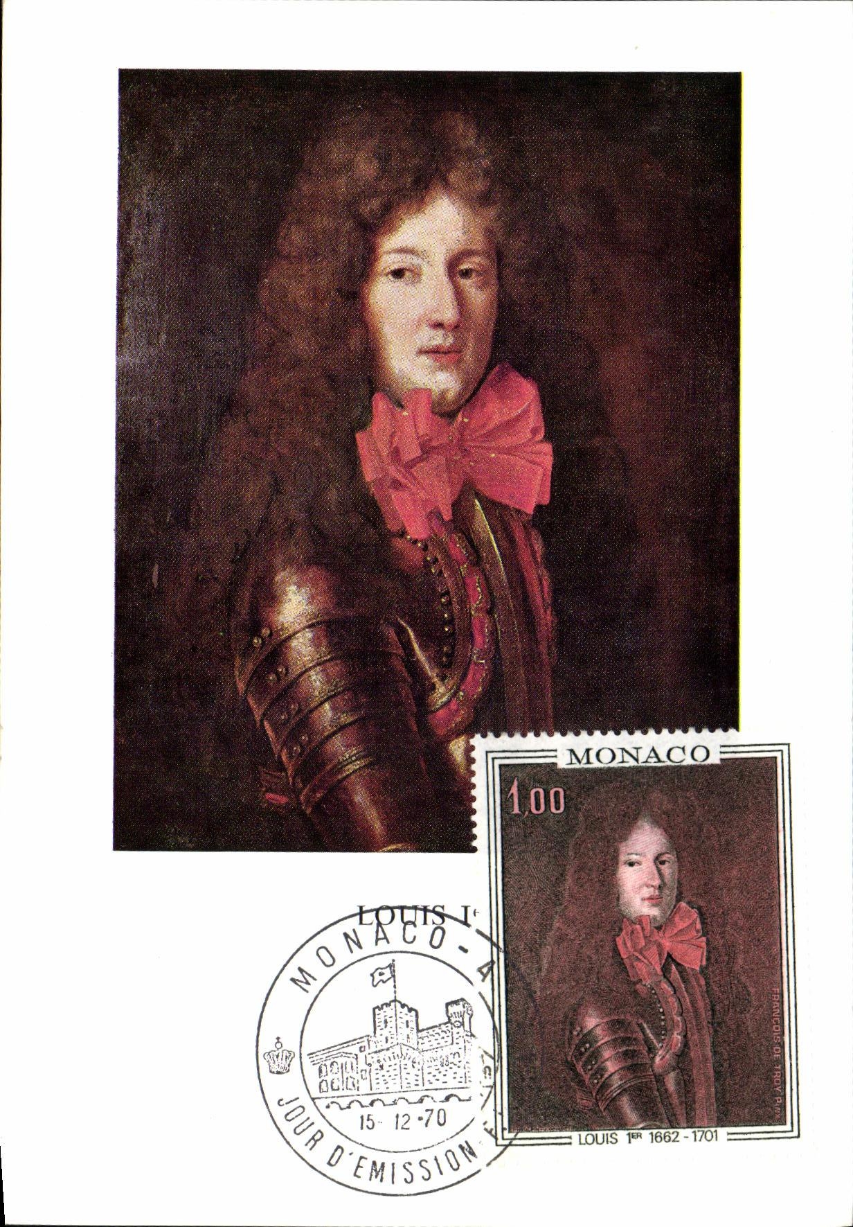 Louis Ier de Monaco — portrait historique — édition Monaco - Anverso