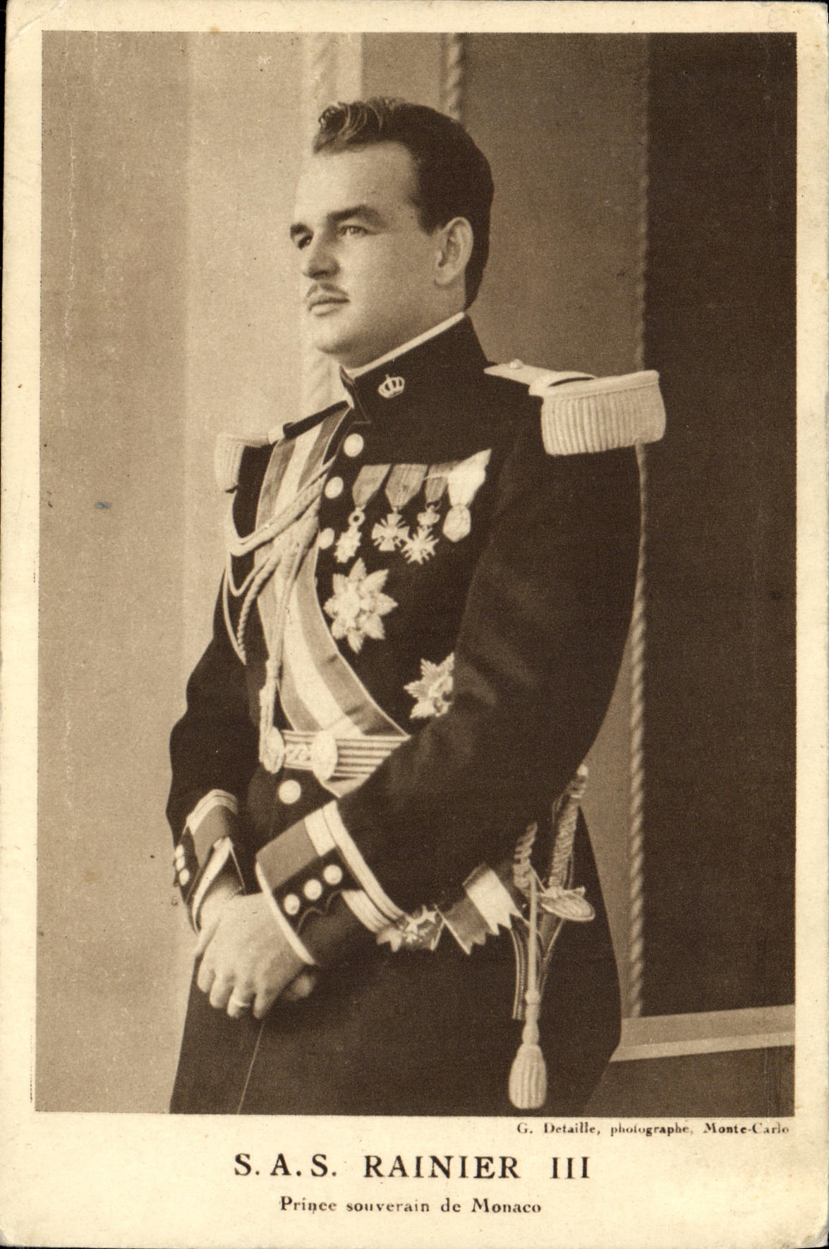 S.A.S. Rainier III — Prince souverain de Monaco — G. Detaillé, photographe, Monte-Carlo