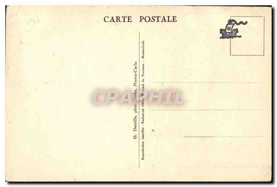 S.A.S. Rainier III — Prince souverain de Monaco — G. Detaillé, photographe, Monte-Carlo — Verso