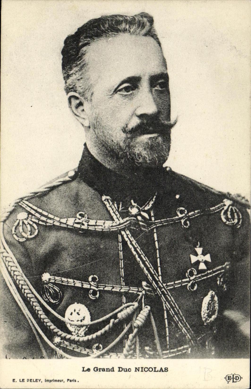 Le Grand Duc NICOLAS — portrait en uniforme — E. LE DELEY, imprimeur, Paris