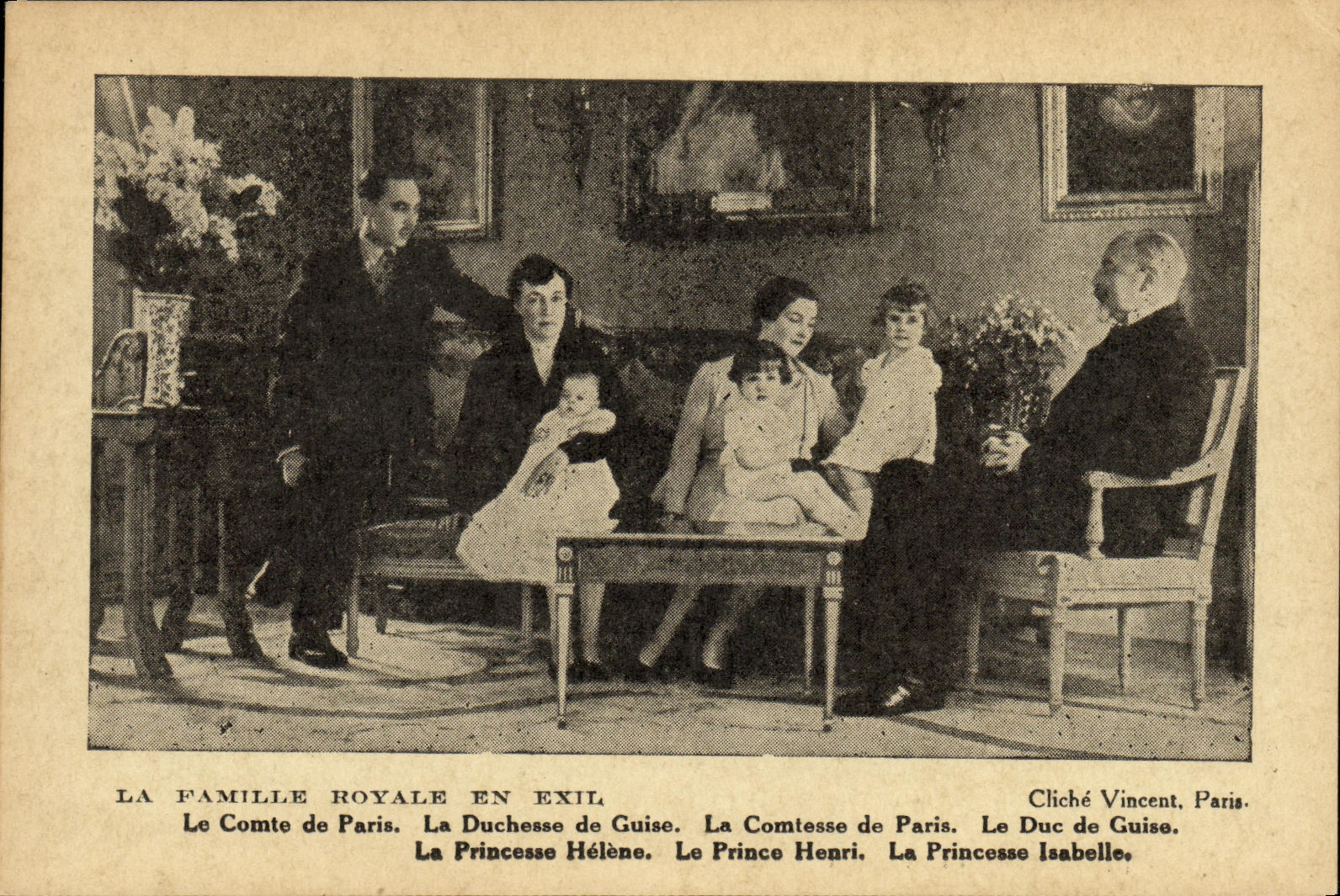 La Famille Royale en Exil — La Famille de Guise — Cliché Vincent, Paris