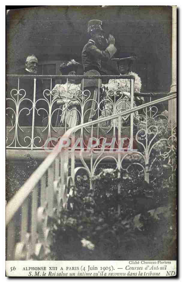 Alphonse XIII à Paris — Courses d'Auteuil — Cliché Chrusseau-Flaviens