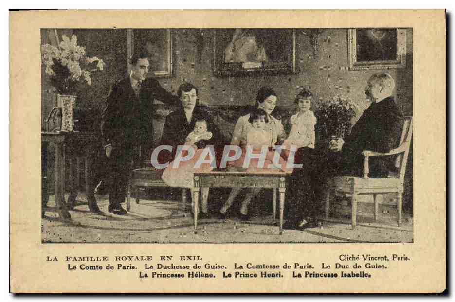 La Famille Royale en Exil — Cliché Vincent, Paris