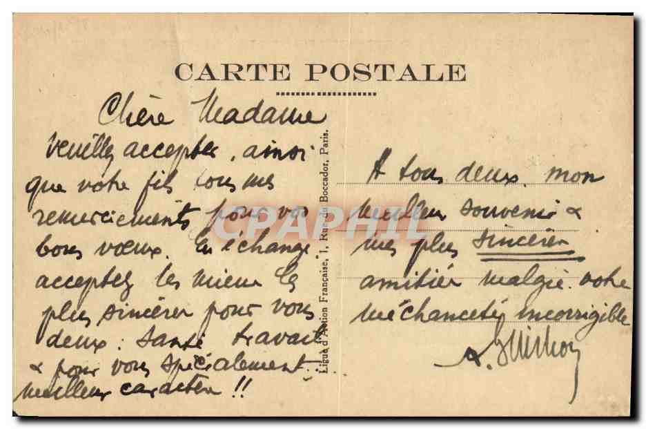 La Famille Royale en Exil — Cliché Vincent, Paris — Verso