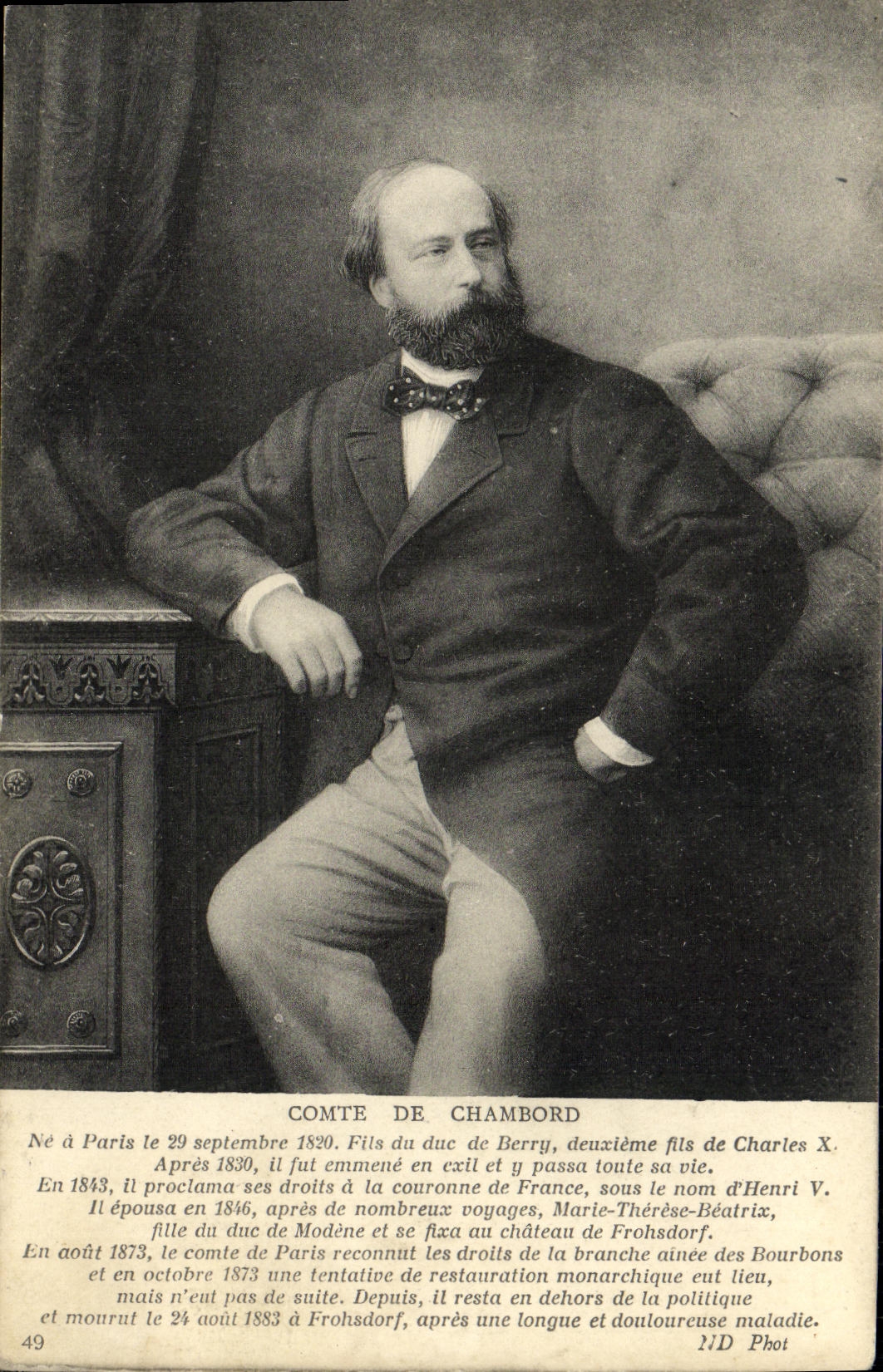 Comte de Chambord — portrait — 1/D Phot, n°49