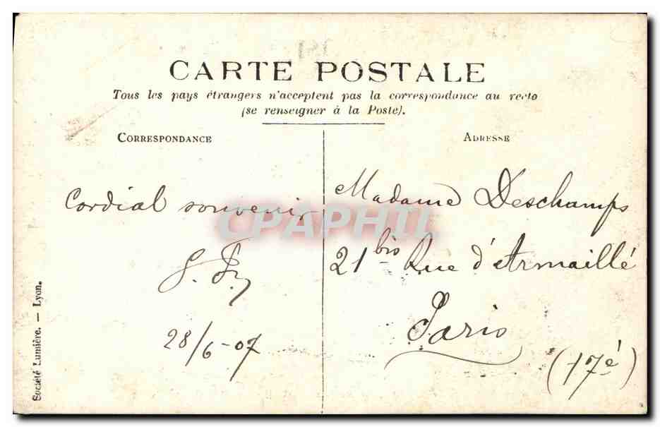 Le Roi de Danemark et M. Fallières, Président de la République — G.A.F. 1907 — Reverso
