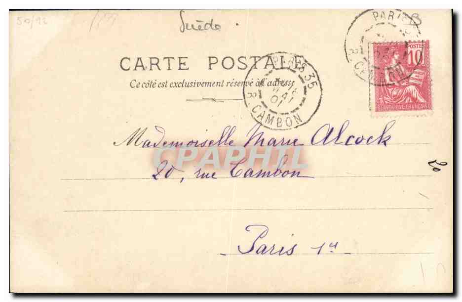 Oscar II, roi de Suède et de Norvège — portrait en uniforme — SIP Paris, 28e série N°1 — Reverso