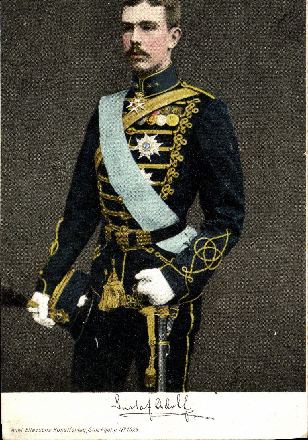 Gustaf Adolf — roi de Suède — Axel Eliassons Korpstiforlag, Stockholm N°1524 - Anverso