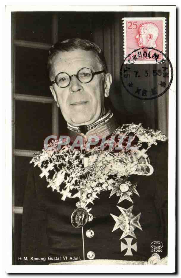 H.M. Konung Gustaf VI Adolf — roi de Suède — éditeur ARKA FOTOGRAF
