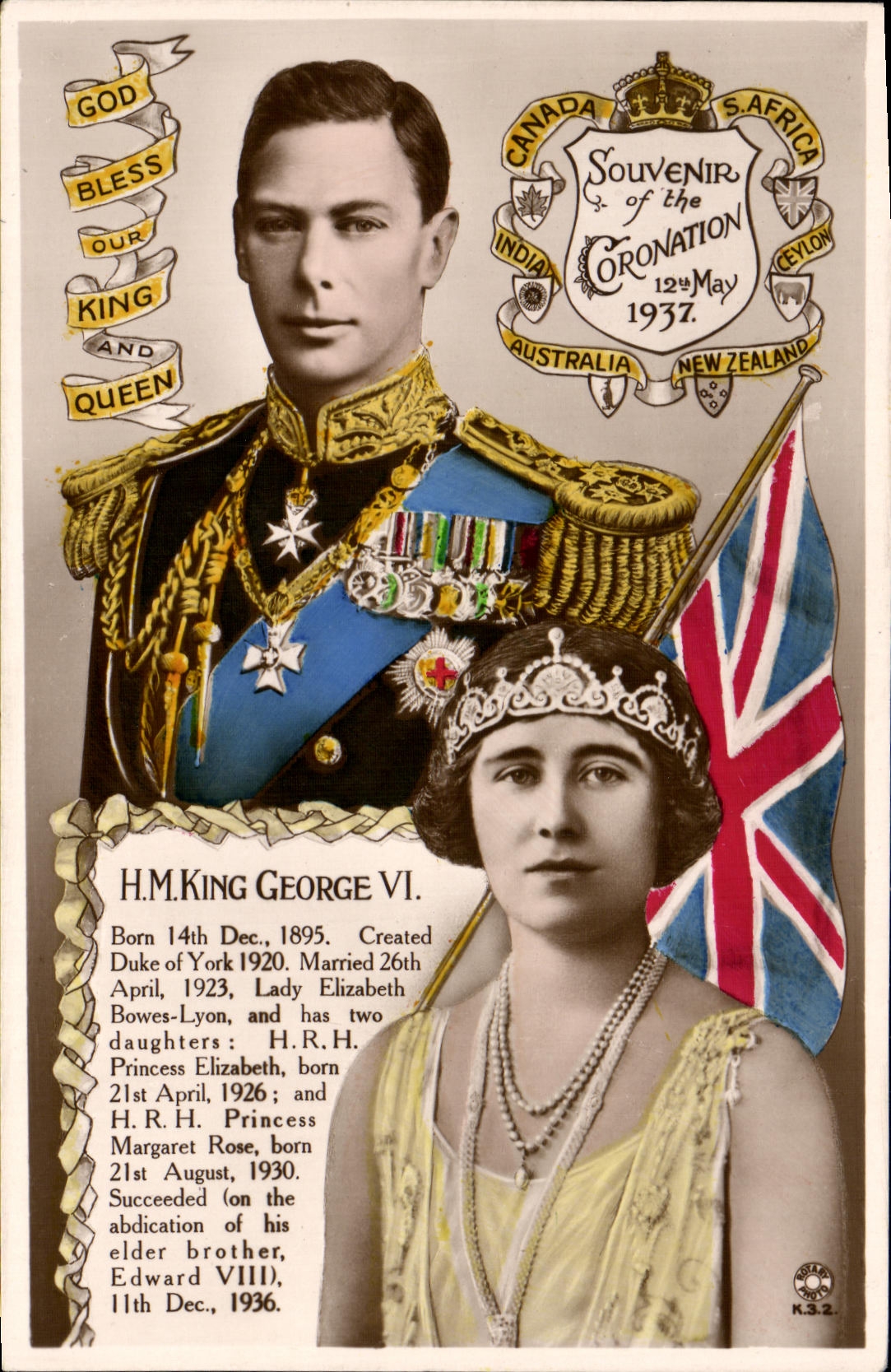 CPA HM King George VI