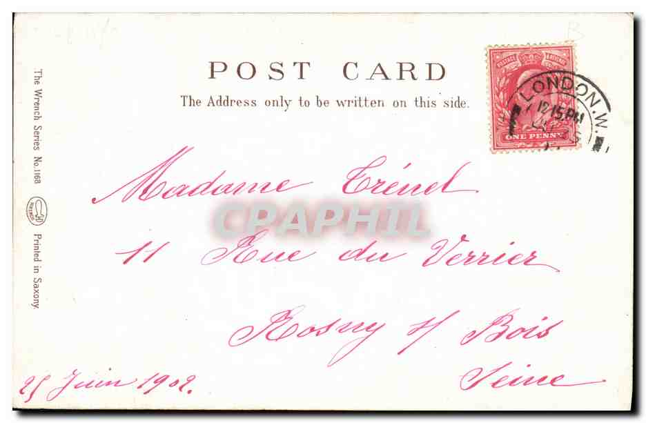 Queen Alexandra — The Wrench Series 1168 — Sivieres Amelius Dumourat — Verso