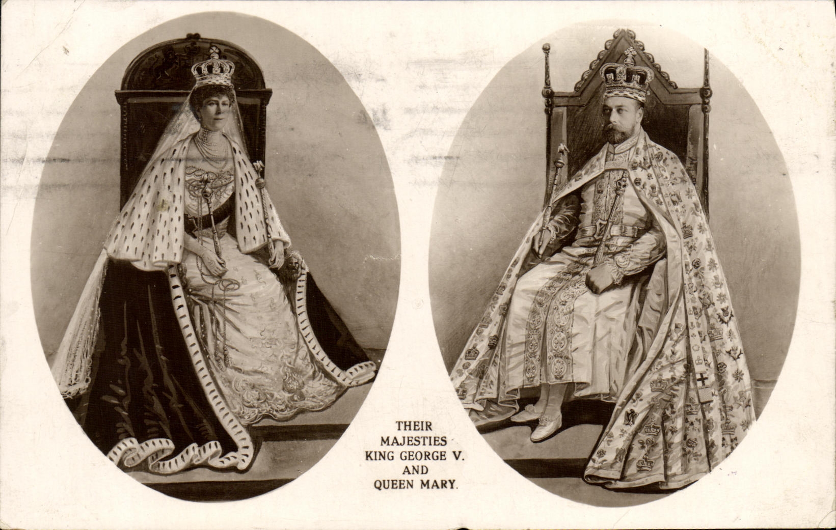 König George V und Königin Mary — Ihre Majestäten — Davidson Bros. 'All-British' Photo Series