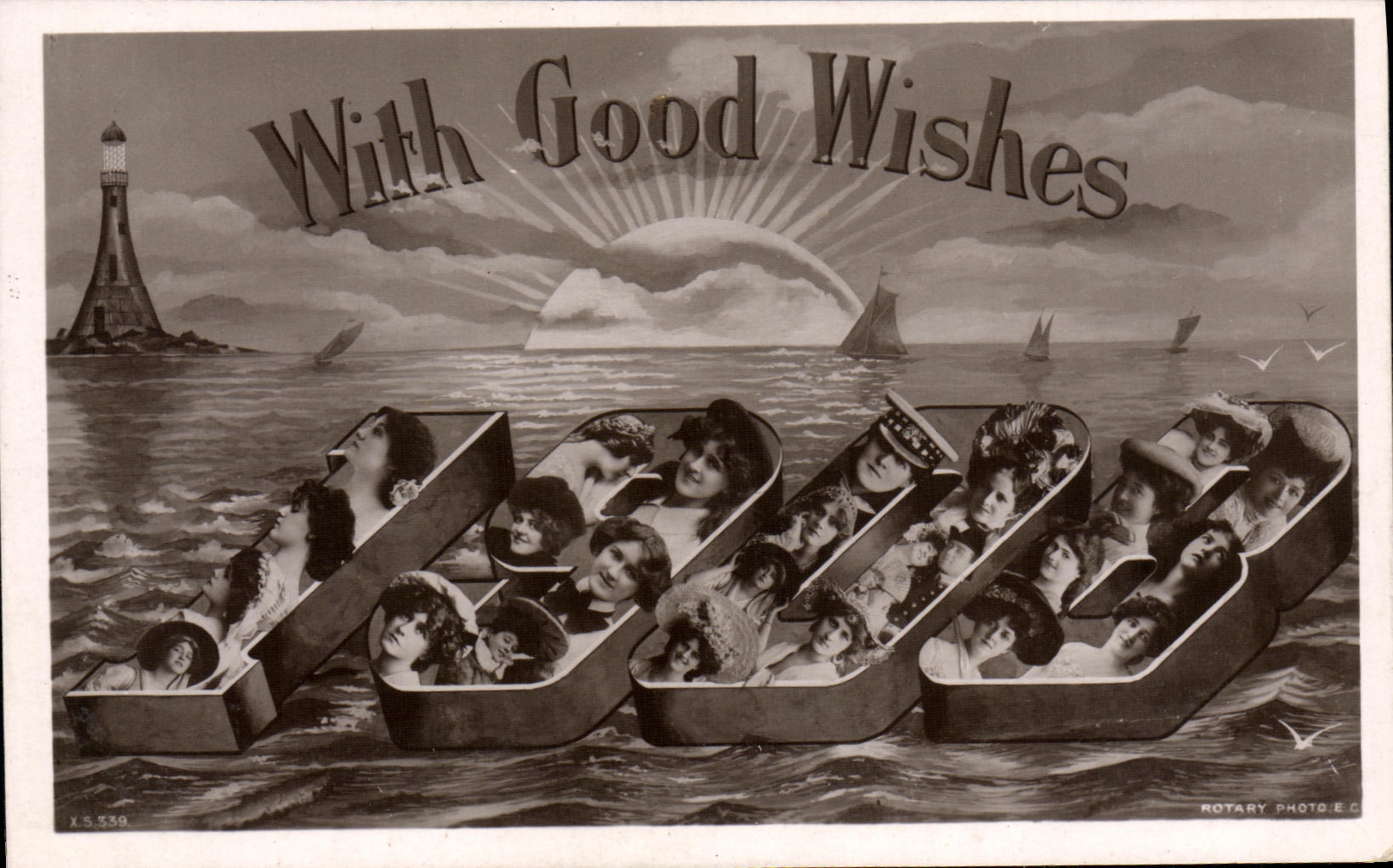 CPA With good wishes Phare Femmes