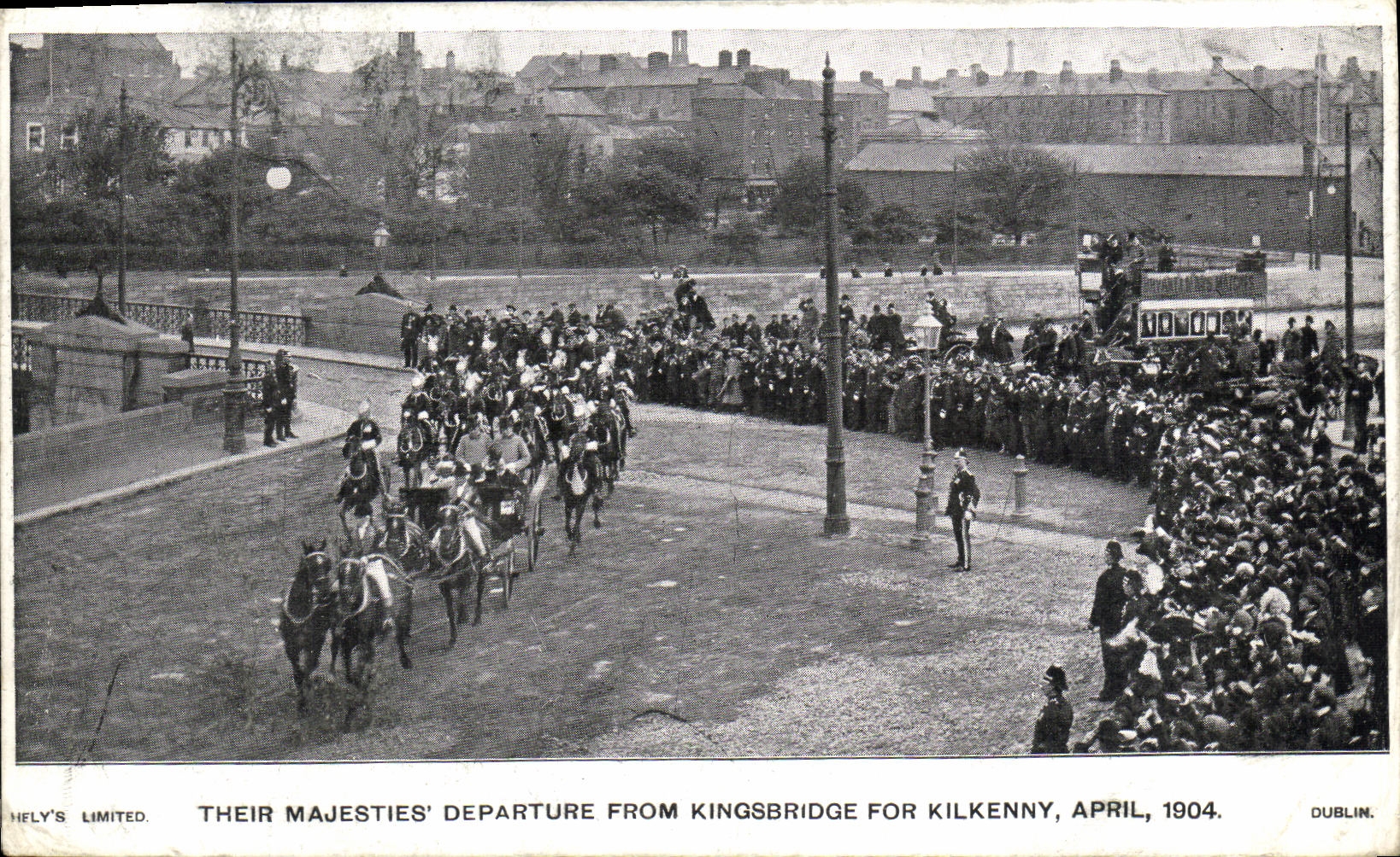 Abreise der königlichen Majestäten von Kingsbridge nach Kilkenny — April 1904 — Hely's Limited, Dublin