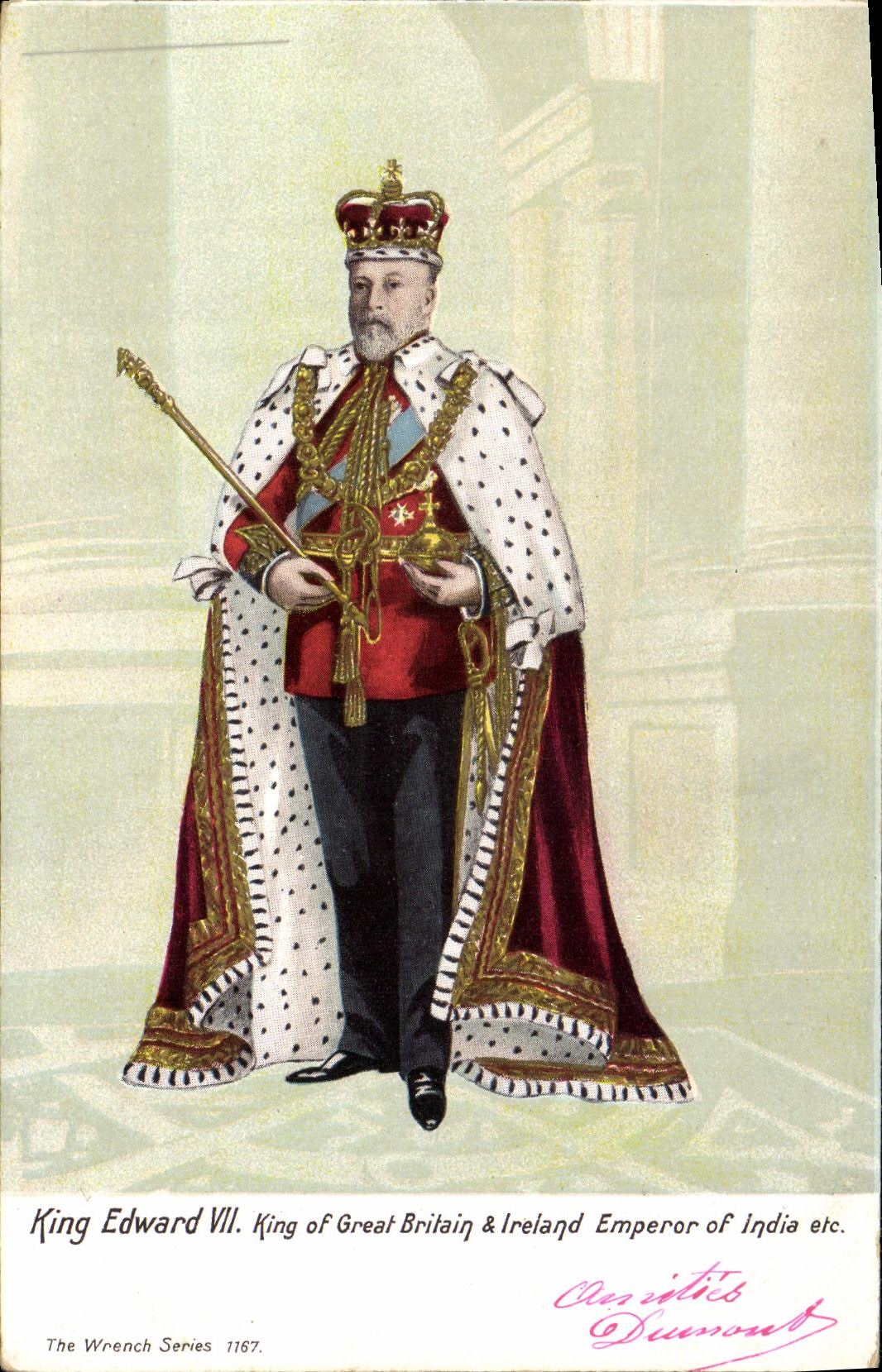 King Edward VII — roi d'Angleterre et d'Irlande, empereur d'Inde — série Wrench n°1167, éditeur Desjardins-Dumoult - Anverso