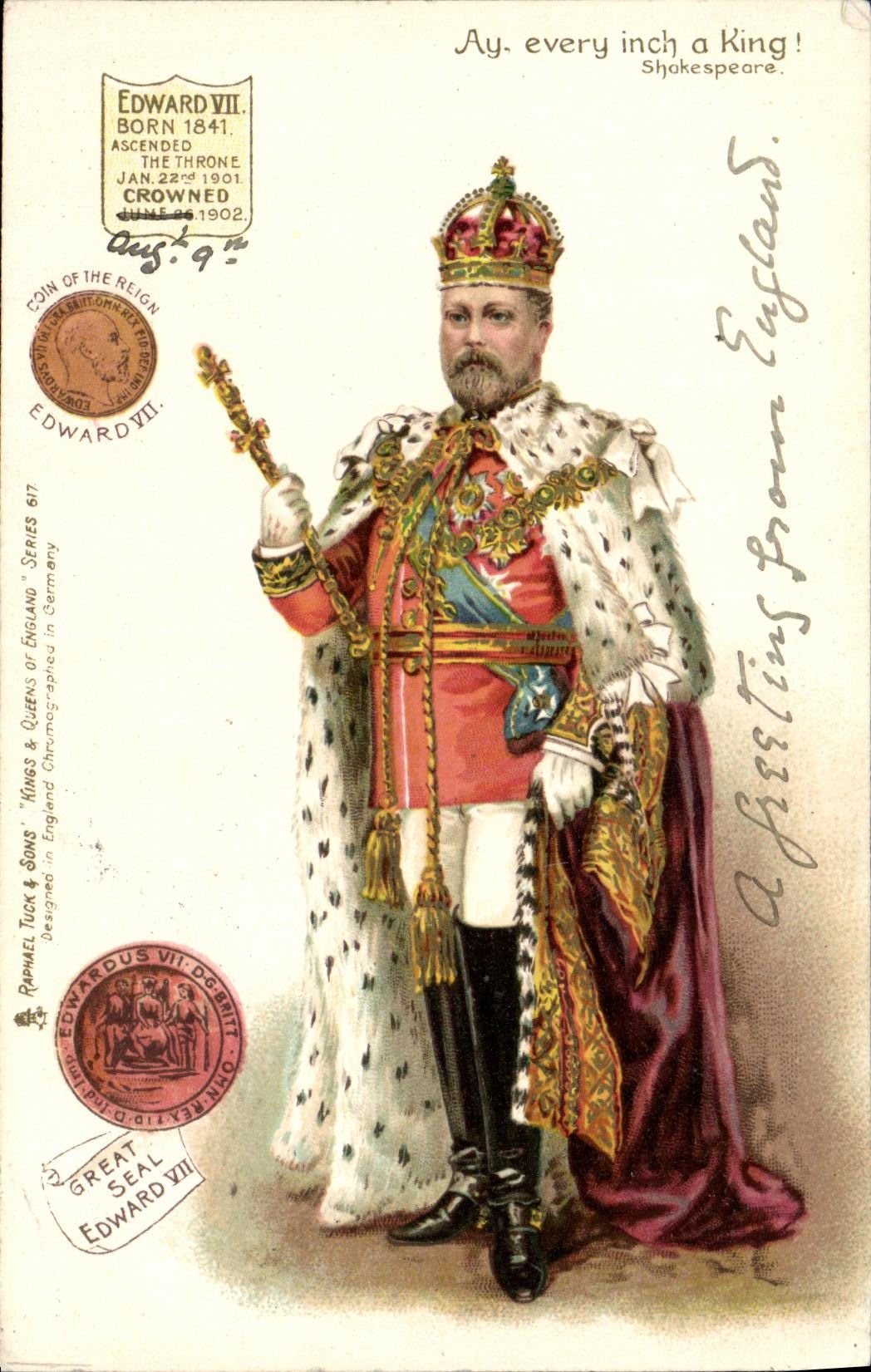 Edward VII — Raphaël Tuck & Sons, Series 617 — Éditeur britannique