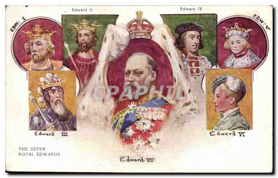 Les sept Edwards royaux — Raphael Tuck & Sons - Anverso