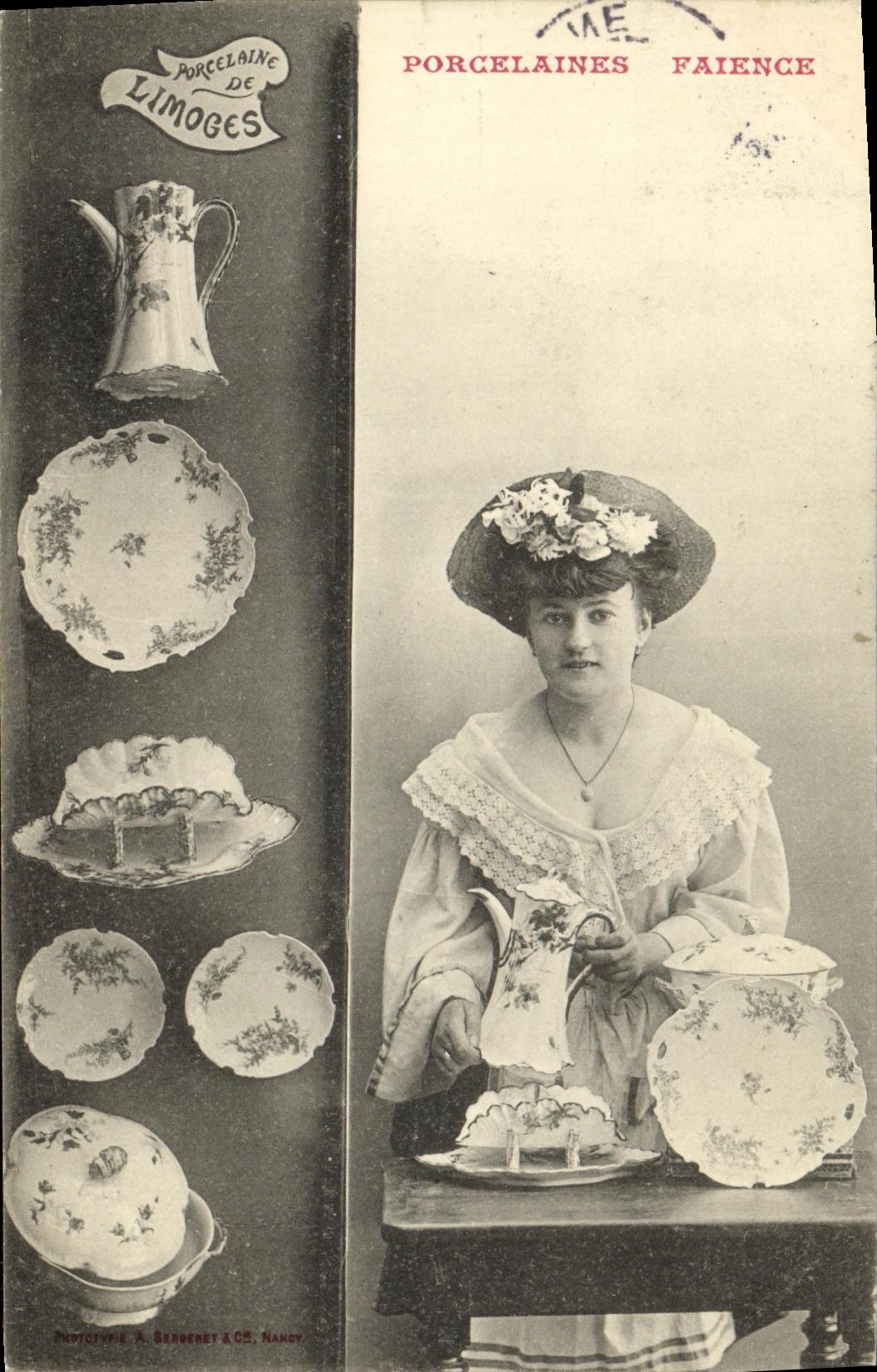 Porcelaines de Limoges — Phototypie A. Bergeret & Cie, NANCY — n° 36