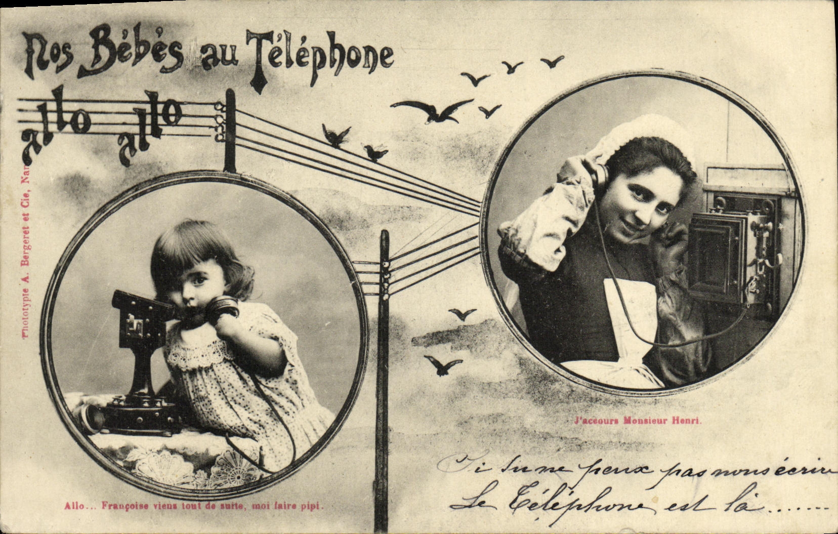 Nos Bébés au Téléphone — Phototype A. Bergeret et Cie, N° 103