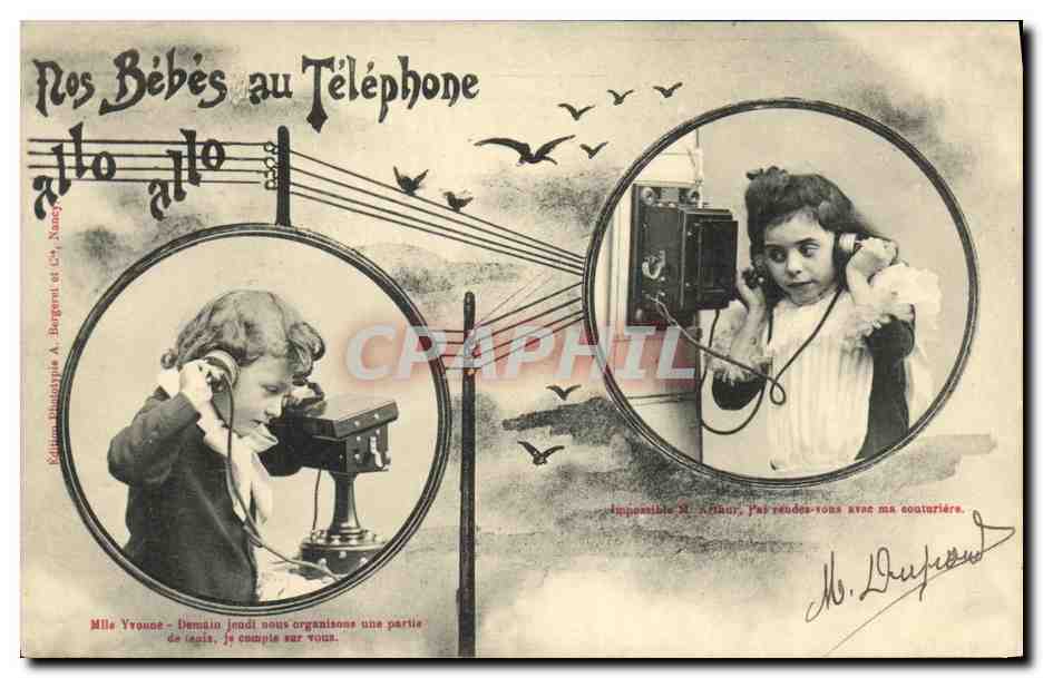 Our Babies on the Telephone — Phototypie A. Burgonet et Cie, Nancy