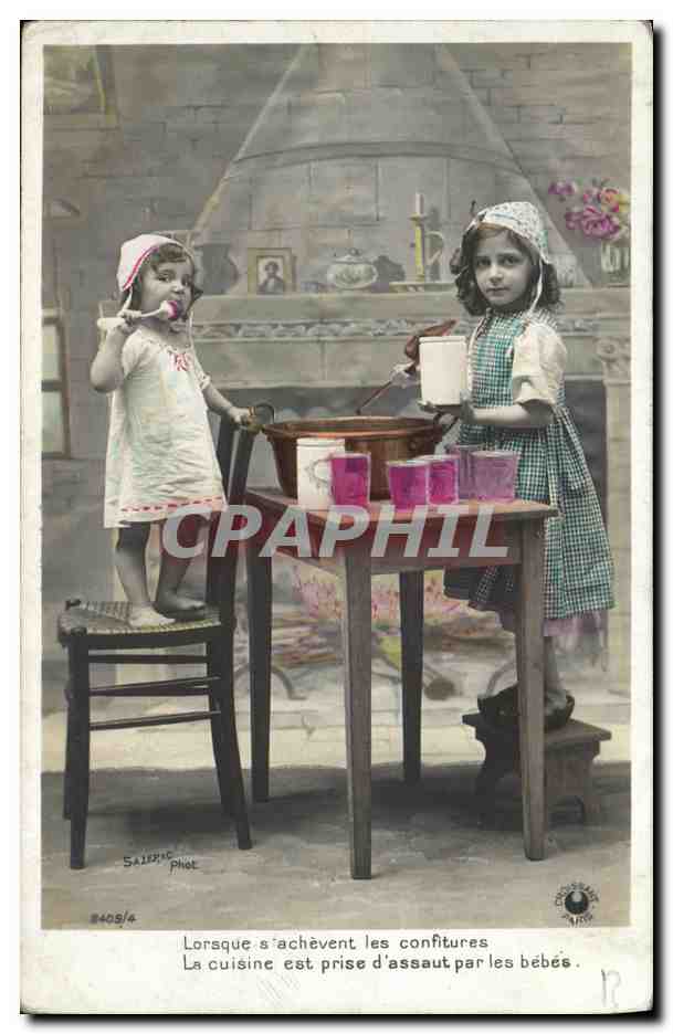 CPA Fantaisie Enfants Cuisine