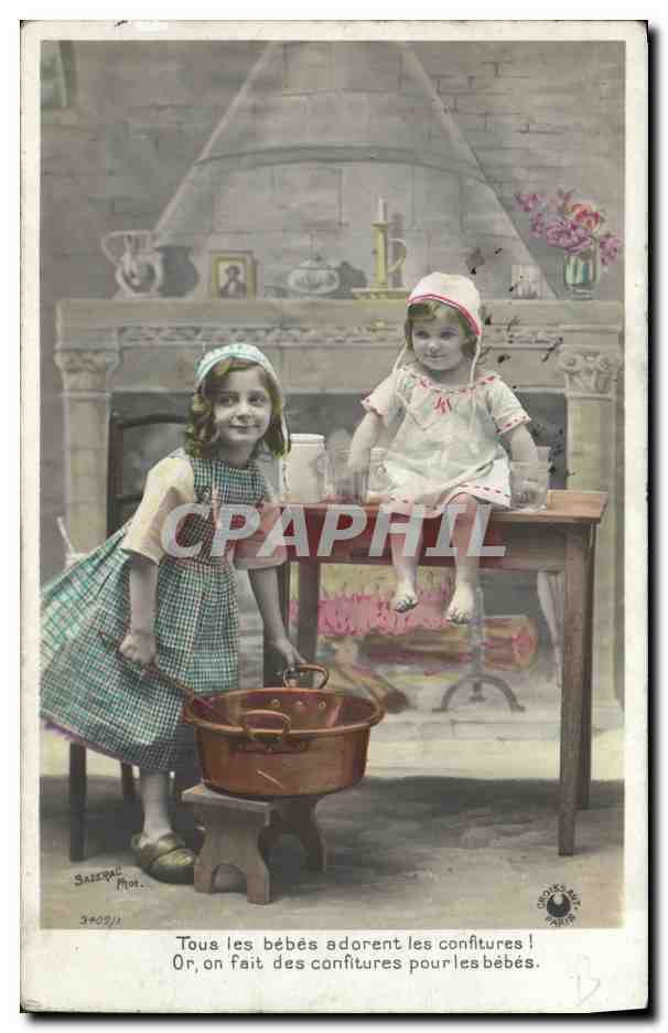 CPA Fantaisie Enfants Cuisine