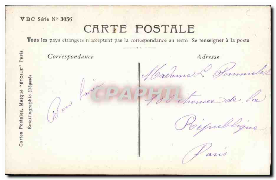 CPA Fantaisie Enfants Piano Violon — Verso