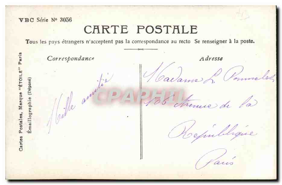 CPA Fantaisie Femme Enfants — Verso