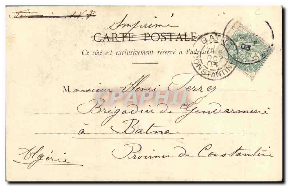 Le Petit Chiffonnier — Sujet comique militaire — Phototype A. Berneret & Cie, Nancy, n°8 — Verso
