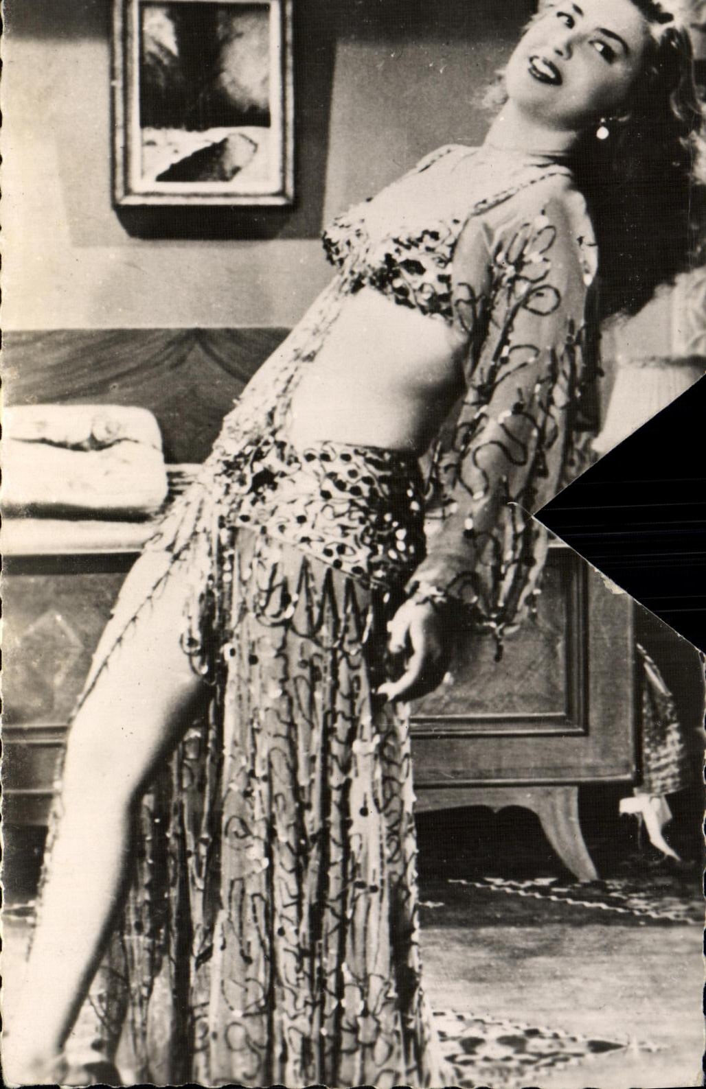 Tarjeta postal moderna Fantasía Mujer Camelio