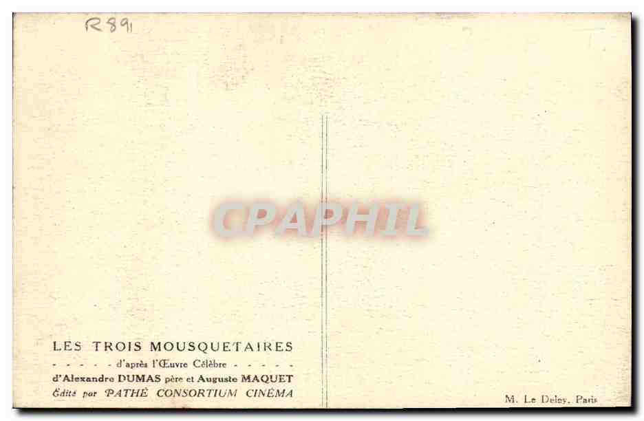 CPA Cinema Les Trois mousquetaires Alexandre Dumas  — Back