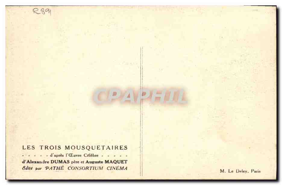 CPA Cinema Les Trois mousquetaires Alexandre Dumas  — Back