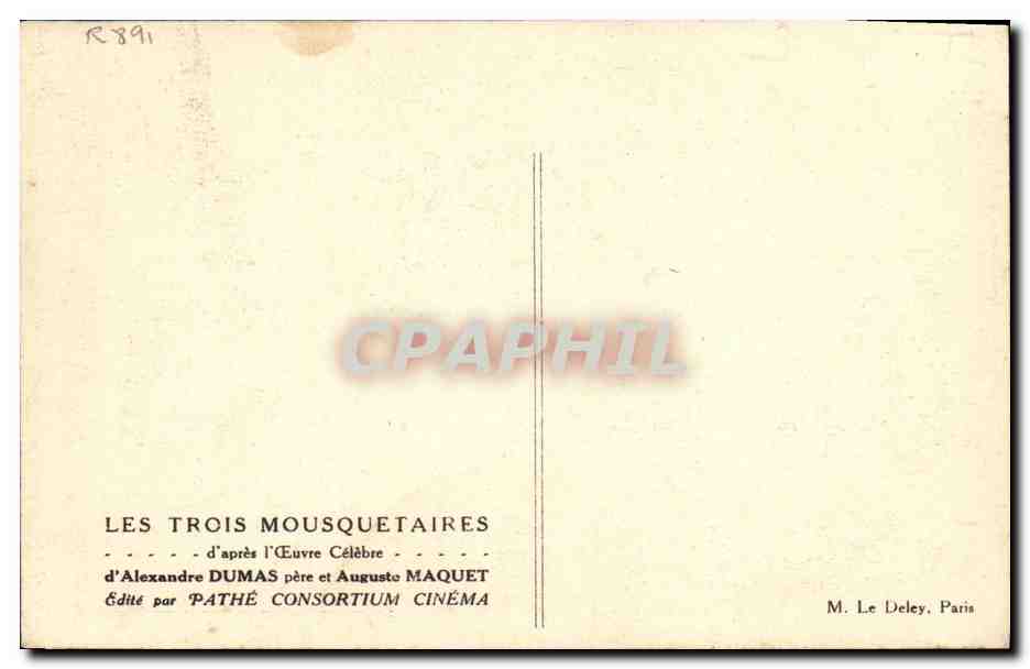 CPA Cinema Les Trois mousquetaires Alexandre Dumas  — Back