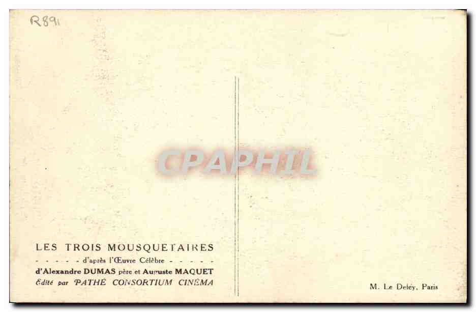CPA Cinema Les Trois mousquetaires Alexandre Dumas  — Back