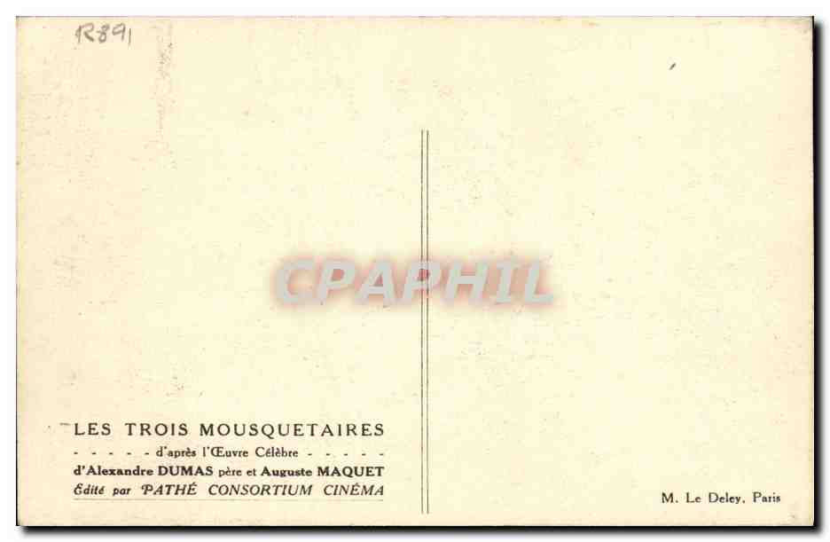 CPA Cinema Les Trois mousquetaires Alexandre Dumas  — Back