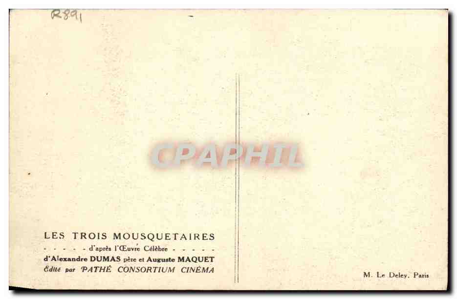 CPA Cinema Les Trois mousquetaires Alexandre Dumas  — Back