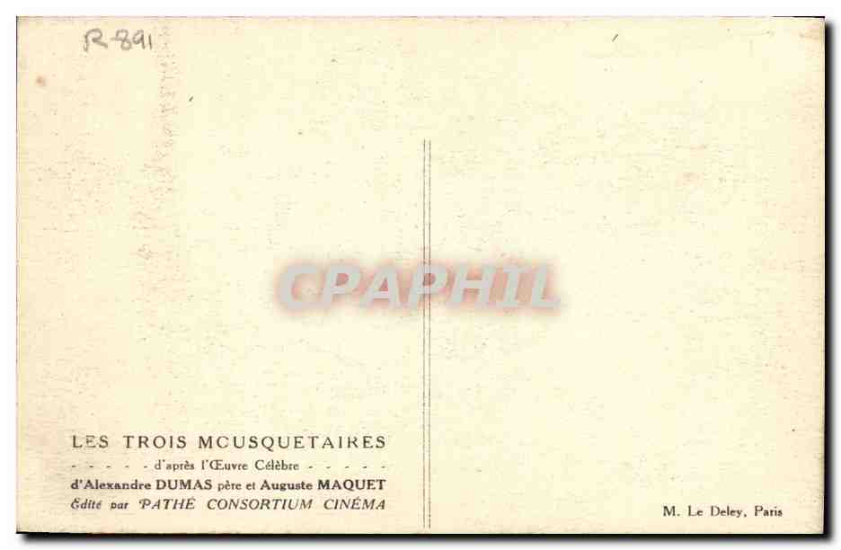 CPA Cinema Les Trois mousquetaires Alexandre Dumas  — Back