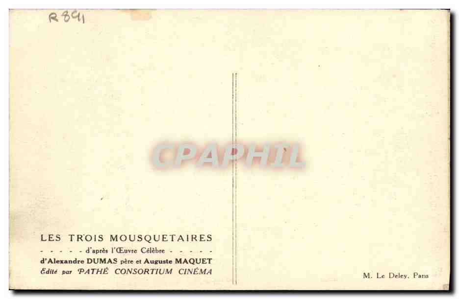 CPA Cinema Les Trois mousquetaires Alexandre Dumas  — Rückseite