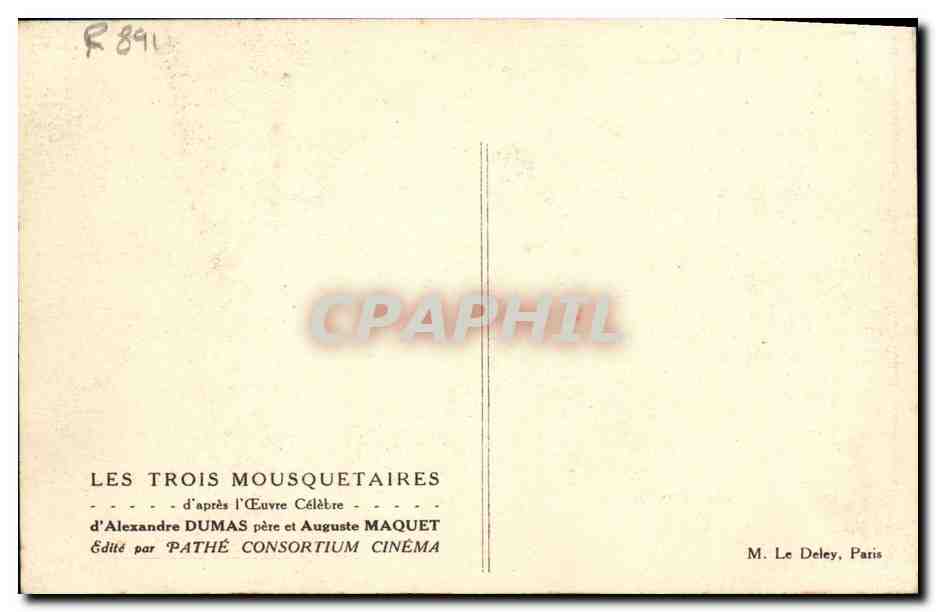 CPA Cinema Les Trois mousquetaires Alexandre Dumas  — Back