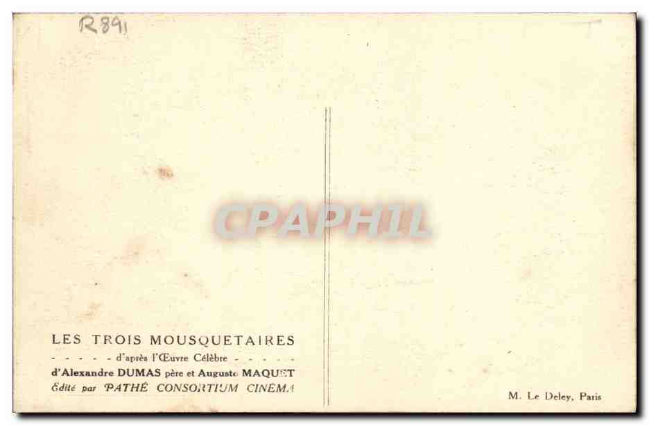 CPA Cinema Les Trois mousquetaires Alexandre Dumas  — Back