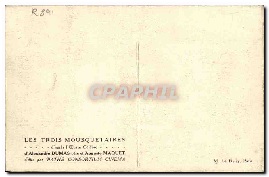 CPA Cinema Les Trois mousquetaires Alexandre Dumas  — Back