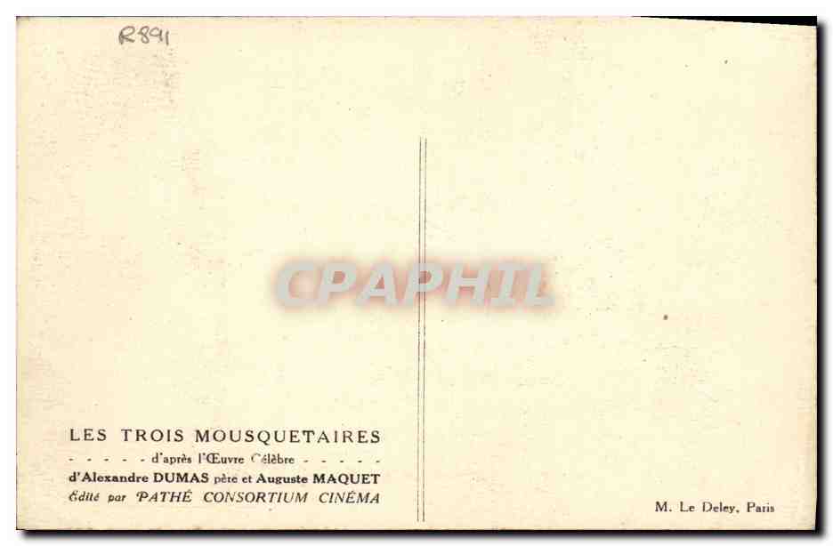 CPA Cinema Les Trois mousquetaires Alexandre Dumas  — Rückseite