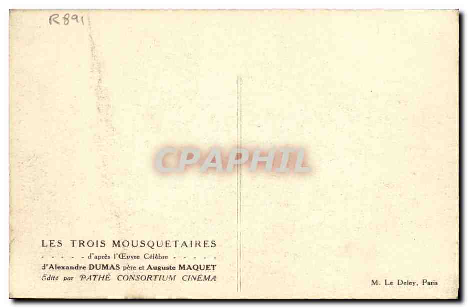 CPA Cinema Les Trois mousquetaires Alexandre Dumas  — Back
