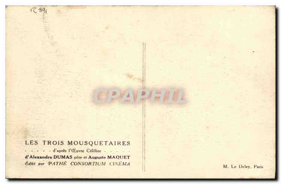 CPA Cinema Les Trois mousquetaires Alexandre Dumas  — Back